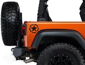 img 3 attached to 🚙 u-Box 2шт. черные наклейки с железной звездой для Jeep Wrangler YJ TJ JK JL JT Ford Chevrolet Truck - 6.3'' наклейки на крышку капота и бампера автомобиля.