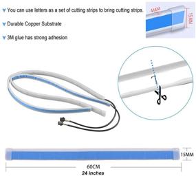 img 2 attached to 🚗 Улучшите стиль своего автомобиля с многоцветными наружными светодиодными фарами длиной 24 дюйма - наборы гибких полос света RGB для декора фар и указателей поворота - 2 шт.