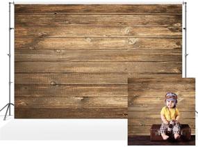 img 4 attached to 📷 Retro Brown Wood Photography Backdrops - Wooden Wall Photo Backgrounds for Product Photography, Soft Microfiber Fabric with Pole Pockets, 7x5ft