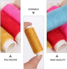 img 2 attached to Colorful Assortment: UEETEK 30pcs Polyester Yarn Sewing Quilting Threads Coils Spool Strings