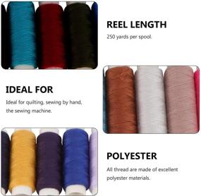 img 3 attached to Colorful Assortment: UEETEK 30pcs Polyester Yarn Sewing Quilting Threads Coils Spool Strings