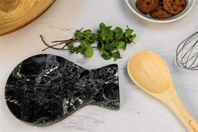 img 2 attached to 🔪 RADICALn Handmade Marble Black Spoon Rest Organizer - Utensil Keeper for Spatulas, Forks, Ladles - Stove Top Chef Kitchen Tool Spoon Holder