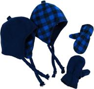 n'ice caps little boys and baby reversible hat mittens fleece skater set: stay warm in style! logo