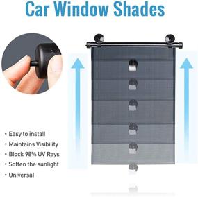 img 2 attached to ☀️ Stay Cool and Protected: Winsall Auto Sun Shade with 2Pcs Roller Shades for Car Window - Beat Sun Glare and Heat with Ease