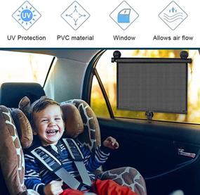 img 3 attached to ☀️ Stay Cool and Protected: Winsall Auto Sun Shade with 2Pcs Roller Shades for Car Window - Beat Sun Glare and Heat with Ease