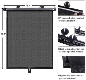 img 1 attached to ☀️ Stay Cool and Protected: Winsall Auto Sun Shade with 2Pcs Roller Shades for Car Window - Beat Sun Glare and Heat with Ease