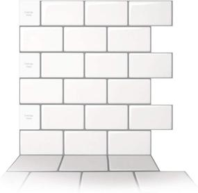 img 4 attached to 🔳 Art3d Self Adhesive 3D Wall Panels - Subway Backsplash, 12x12 inches (Set of 5)