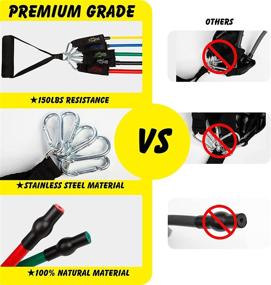 img 1 attached to 💪 Ultimate Resistance Band Set: Workout Bands for Muscle Training, Physical Therapy & Body Sculpting – Includes Door Anchor, Handles, Ankle Straps – Ideal for Men and Women