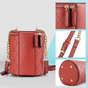 img 2 attached to 👜 Barrel Shape Crossbody Bag: Small Bucket Cylinder Phone Bag for Women with Shoulder Strap