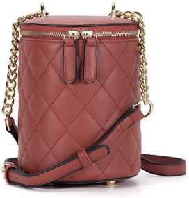 img 4 attached to 👜 Barrel Shape Crossbody Bag: Small Bucket Cylinder Phone Bag for Women with Shoulder Strap