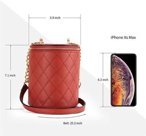 img 1 attached to 👜 Barrel Shape Crossbody Bag: Small Bucket Cylinder Phone Bag for Women with Shoulder Strap