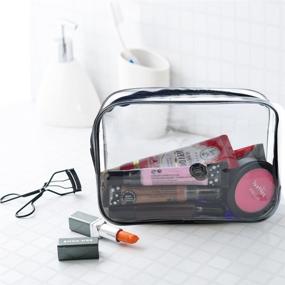 img 1 attached to 5-Packs Clear PVC Zippered Makeup Bags for Travel - Wobe Portable Toiletry Carry Pouch for Organizing, Waterproof Cosmetics Bag, Bathroom and Vacation Makeup Organizer with Zipper - Vinyl Plastic