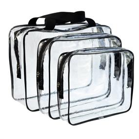 img 2 attached to 5-Packs Clear PVC Zippered Makeup Bags for Travel - Wobe Portable Toiletry Carry Pouch for Organizing, Waterproof Cosmetics Bag, Bathroom and Vacation Makeup Organizer with Zipper - Vinyl Plastic