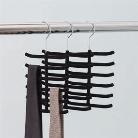 img 3 attached to 3-Pack Black Velvet Tie Hanger for Home Organization - Home Basics