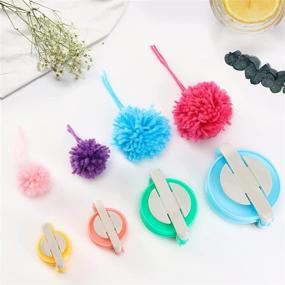 img 1 attached to 🧶 Pompom Makers for Creative DIY: 4 Sizes Pom-pom Maker Fluff Ball Waver with 12 Skeins Acrylic Yarn for Wool Yarn Crochet & Knitting Projects