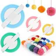 🧶 pompom makers for creative diy: 4 sizes pom-pom maker fluff ball waver with 12 skeins acrylic yarn for wool yarn crochet & knitting projects logo