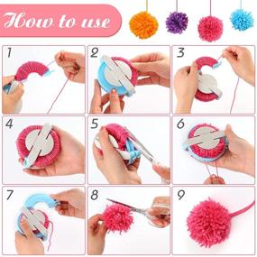 img 2 attached to 🧶 Pompom Makers for Creative DIY: 4 Sizes Pom-pom Maker Fluff Ball Waver with 12 Skeins Acrylic Yarn for Wool Yarn Crochet & Knitting Projects