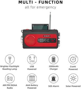 img 3 attached to 🌞 SUNGLIFE Solar Crank NOAA Weather Radio: Essential Emergency Kit with Power Bank, Flashlight, Reading Lamp, SOS Alarm - Red