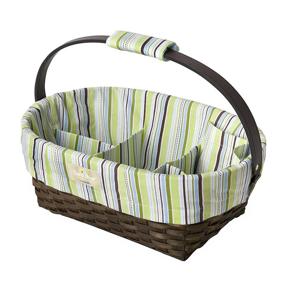 img 1 attached to 👶 Munchkin Sarabear Portable Diaper Caddy in Green Stripes: Convenient and Stylish Storage Solution