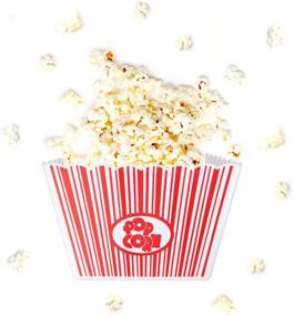 img 3 attached to 🍿 Hedume 6 Pack Popcorn Containers: Movie Theater Style Set for Movie Night, Reusable & Classic - Red & White Striped Popcorn Boxes (9" x 9" x 6")