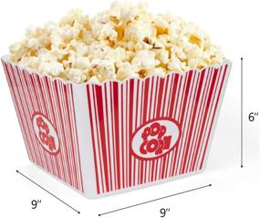 img 1 attached to 🍿 Hedume 6 Pack Popcorn Containers: Movie Theater Style Set for Movie Night, Reusable & Classic - Red & White Striped Popcorn Boxes (9" x 9" x 6")