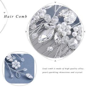 img 2 attached to Gorais Leaf Bride Wedding Hair Comb: Elegant Silver Pearl Bridal Hair Piece with Crystal Accents - Perfect Hair Accessories for Women and Girls