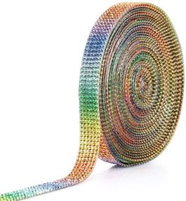 img 4 attached to Colorful DIY Crystal Ribbon Sticker with Hotfix Adhesive, 💎 6 Yards, 2mm Rhinestones, Perfect for Crafting, Phone Wrap Decoration Supplies