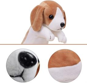 img 3 attached to 🐶 Adorable Plush Animal Stationery Set: Cartoon Cute and Dog Pencil Case for Teen Girls and Cosmetic Bag - 1 Pack (Brown White)