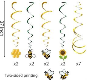 img 3 attached to 🐝 30 шт. Украшения "Полет пчелы" от Кристина Парадайс, декоративные подвесные завитки с медом, припасы для вечеринки оглашения пола, тематика пчеловода на день рождения, бумажный декор для вечеринки в честь малыша, подарки на День Пчелы для первого дня рождения мальчиков и девочек.