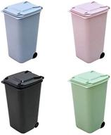 🗑️ small trash can set with lid - mini curbside garbage bin & pen holder for office, kitchen countertop - desk organizer, recycling containers - 4 piece set logo