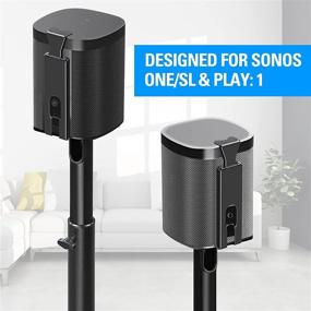 img 3 attached to Height Adjustable Speaker Stands for SONOS ONE, ONE SL, Play:1 - Set of 2 Surround Sound Stands with Cable Management - 13.2 LBS Loading Capacity - Mounting Dream MD5412