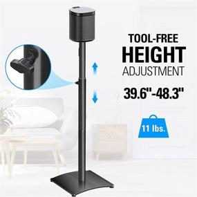 img 2 attached to Height Adjustable Speaker Stands for SONOS ONE, ONE SL, Play:1 - Set of 2 Surround Sound Stands with Cable Management - 13.2 LBS Loading Capacity - Mounting Dream MD5412