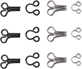 img 2 attached to 🧵 Convenient Willrain Sewing Hooks and Eyes Closure Set - 60 Pairs for Bra, Clothing, Trousers, Skirts, and DIY Crafts – 3 Sizes (Silver Black)