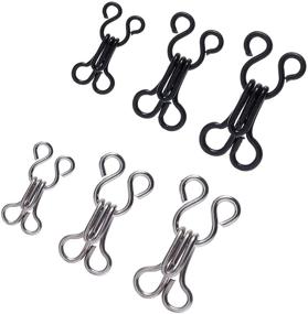 img 4 attached to 🧵 Convenient Willrain Sewing Hooks and Eyes Closure Set - 60 Pairs for Bra, Clothing, Trousers, Skirts, and DIY Crafts – 3 Sizes (Silver Black)