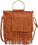 👜 stylish leather fringe shoulder women's handbags & wallets by chic diary: elevate your fashion game! logo