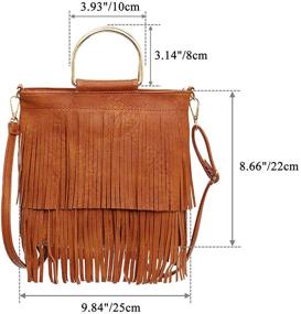 img 2 attached to 👜 Stylish Leather Fringe Shoulder Women's Handbags & Wallets by CHIC DIARY: Elevate Your Fashion Game!