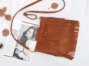 img 3 attached to 👜 Stylish Leather Fringe Shoulder Women's Handbags & Wallets by CHIC DIARY: Elevate Your Fashion Game!