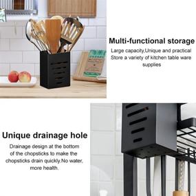 img 3 attached to 🍴 Premium Black Stainless Steel Kitchen Utensil Holder Crock Caddy for Countertop - Organize Utensils, Flatware, Silverware, Pens, Pencils - Stylish Home & Desk Decor