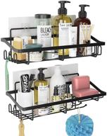 🛁 2-pack black shower caddy organizer: adhesive shampoo holder & shower shelves for effortless organization logo