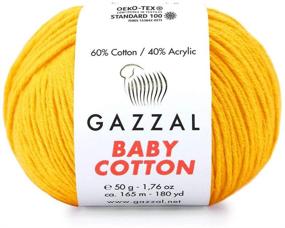 img 4 attached to Клубок Skein Gazzal Cotton Желтая горчица