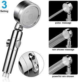 img 3 attached to 💦 Ultimate High Pressure Shower Head: 3 Modes, Handheld ON/OFF Switch, Adjustable Water Pressure, Hose, and Filters