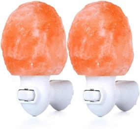 img 4 attached to 🔌 (2-Pack) Zoostliss Mini Handcrafted Himalayan Salt Lamp Night Light with Extra Bulb for Back-Up