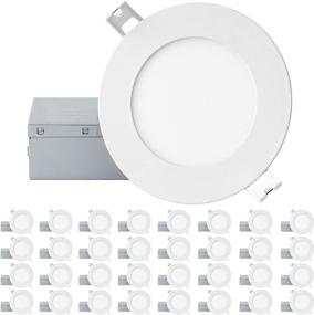 img 4 attached to QPLUS 4 Inch Ultra Thin Canless Downlights: LED Recessed Ceiling Light 32 Pack - 9W, 750 Lumens, 5000K Day Light