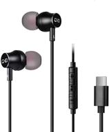 🎧 [upgrade] usb c earbuds with mic for google pixel, oneplus, samsung, type c earphones for ipad pro, macbook and other type-c devices, noise isolation & deep bass, cgs-w1 logo