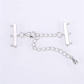 img 3 attached to 💍 925 Sterling Silver 3 Strands Clasp Adjustable Chain Connector Set (3 Sets) for Jewelry Making - Authentic SS393