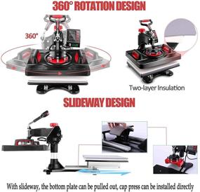 img 2 attached to 🔥 HeatPress 8-in-1 Pro Heat Transfer Machine 12X15, Digital 360° Swing Away Tshirt Press Machine Combo, T-Shirt Maker Printing Sublimation Heat Press Machine for T-Shirts, Hats/Caps, Mugs, and Plates