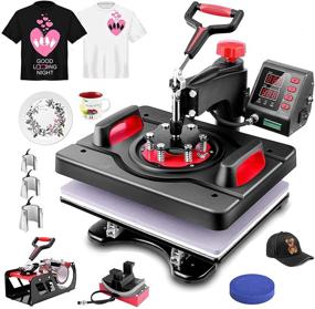img 4 attached to 🔥 HeatPress 8-in-1 Pro Heat Transfer Machine 12X15, Digital 360° Swing Away Tshirt Press Machine Combo, T-Shirt Maker Printing Sublimation Heat Press Machine for T-Shirts, Hats/Caps, Mugs, and Plates