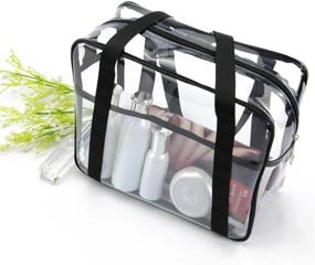 img 4 attached to Spacious and Waterproof Clear Makeup Handbag by Louise Maelys: Perfect Travel Toiletry and Cosmetic Organizer Bag