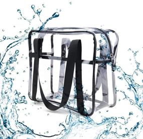 img 1 attached to Spacious and Waterproof Clear Makeup Handbag by Louise Maelys: Perfect Travel Toiletry and Cosmetic Organizer Bag