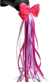 img 1 attached to 🚲 HugeDE Kids' Bicycle Bike Bowknot Streamers: Vibrant Pink Tassel Handlebar Decorations for Boys and Girls